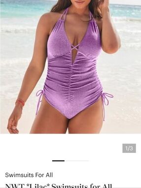 Swimsuits For All Lilac Ruched One-Piece Swimsuit